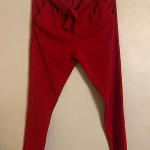 Beautiful red pants with belt
